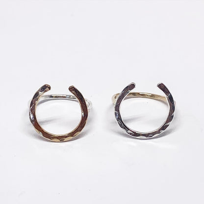 Lucky Horseshoe Ring - Large - Two Toned