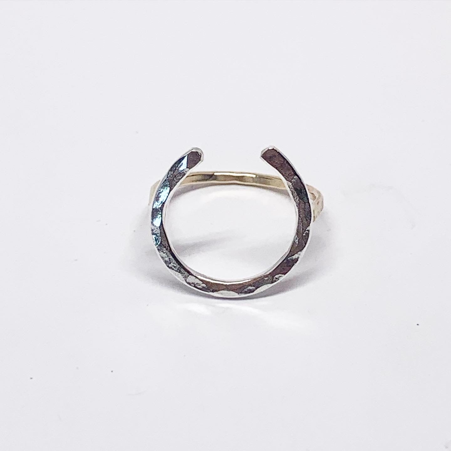 Lucky Horseshoe Ring - Large - Two Toned