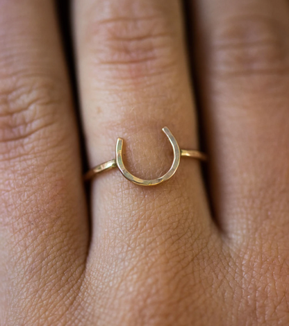 Lucky Horseshoe Ring - Small - Two Toned