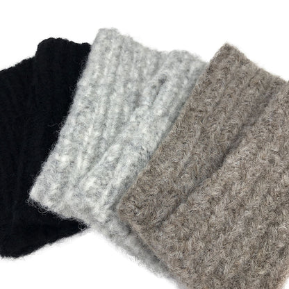 Black Ribbed Alpaca Gloves