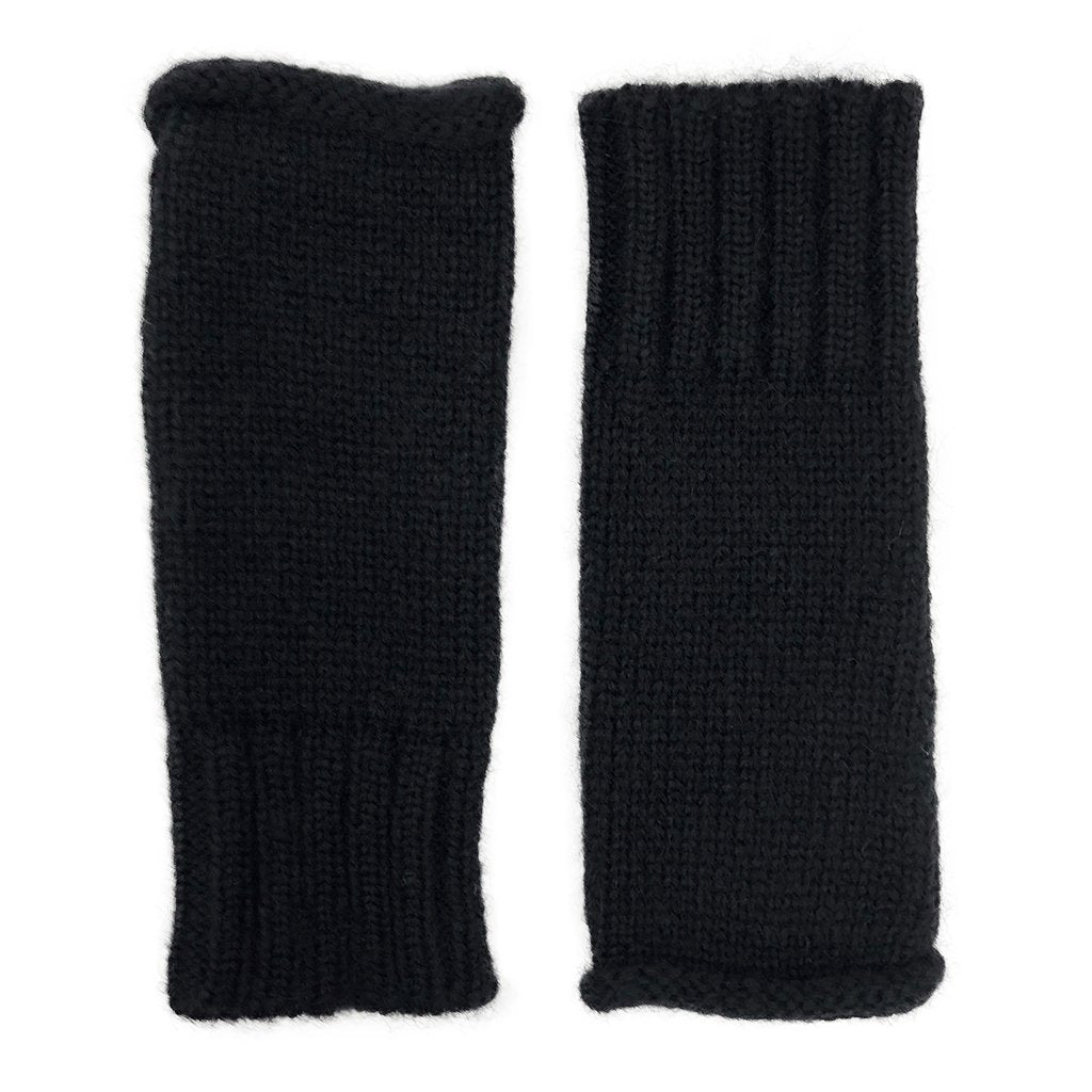 Black Essential Knit Alpaca Gloves