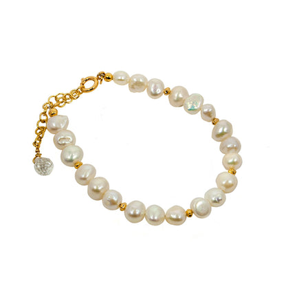 Freshwater Pearl Gold Chain Bracelet