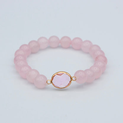 Rose Quartz Beaded Stretch Bracelet