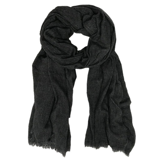 Black Handloom  Cashmere Scarf