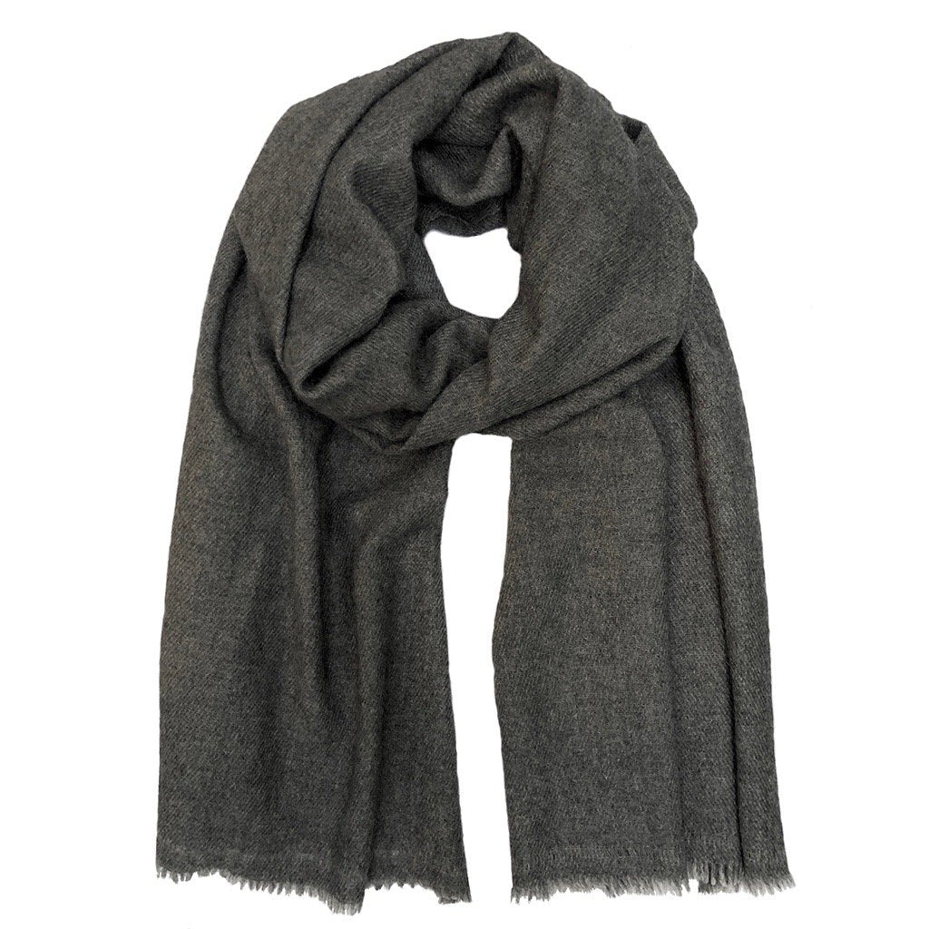 Charcoal Handloom  Cashmere Scarf