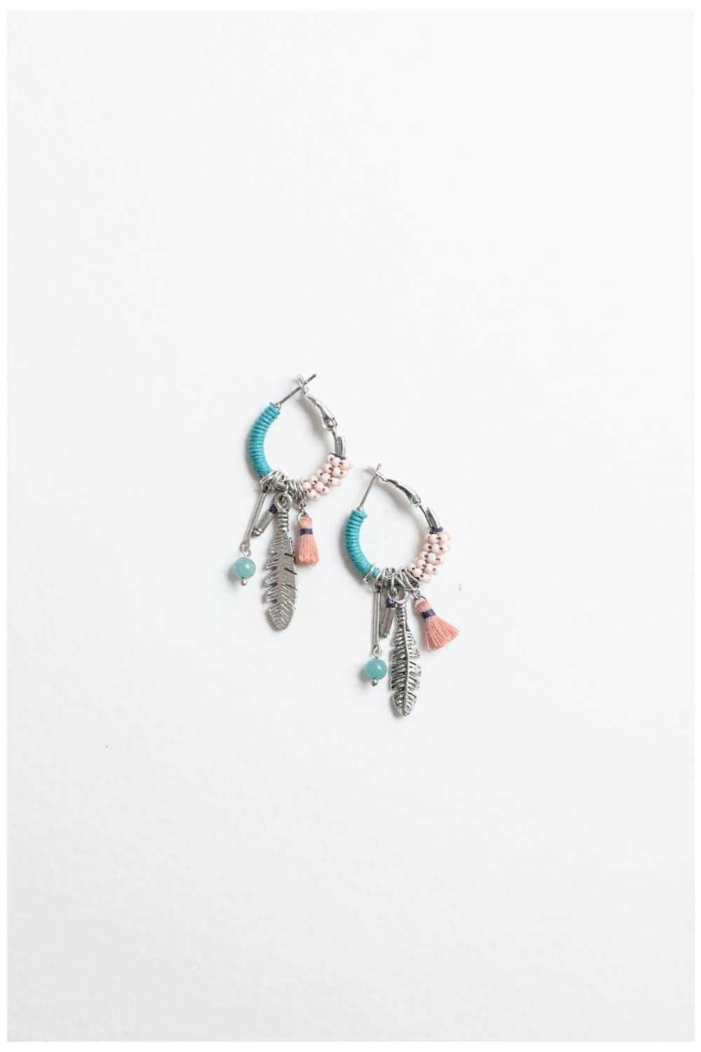 Dainty Feather Hoop Earrings