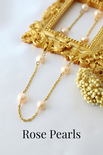 24K Baroque Freshwater Pearls Chain Choker