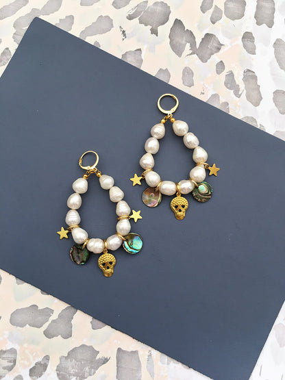 Pearl Charm Earrings