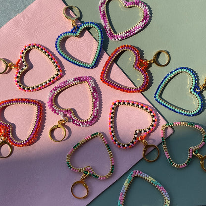 Candy Heart Hoop Earrings