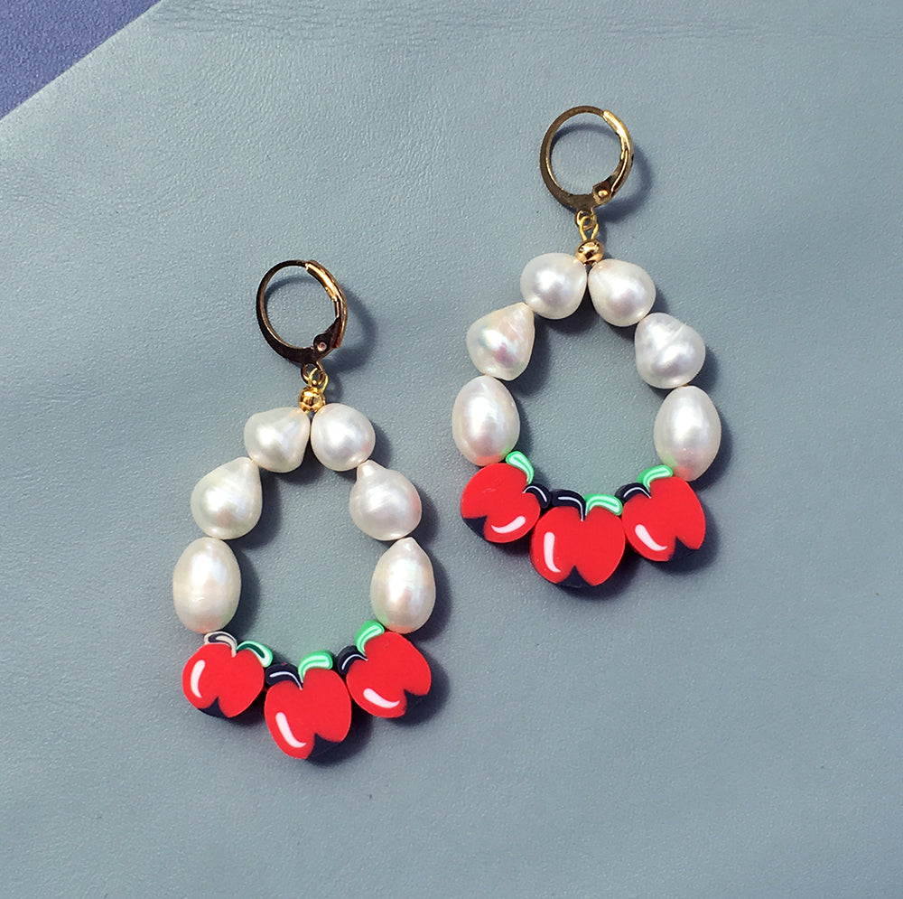 Pearl Fruit Earrings - pick your own!