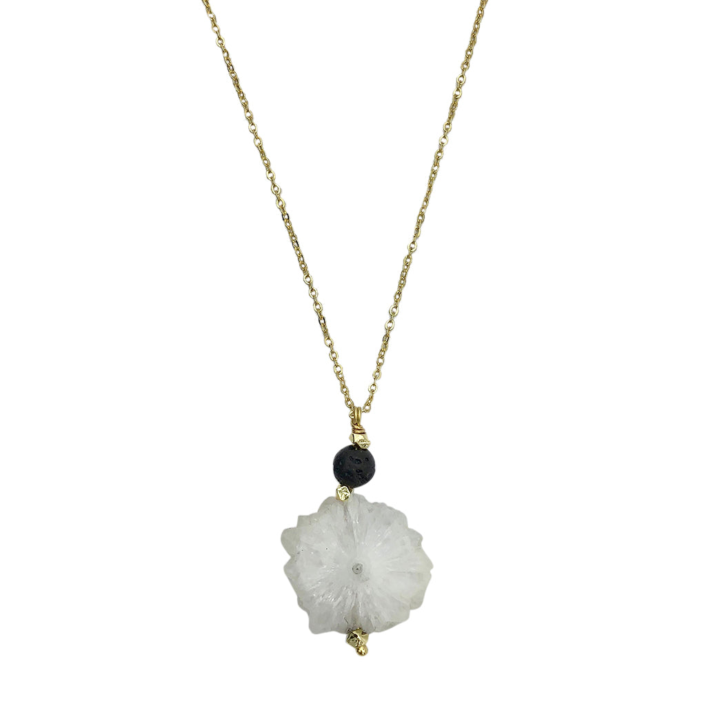 Solar Quartz Lava Necklace