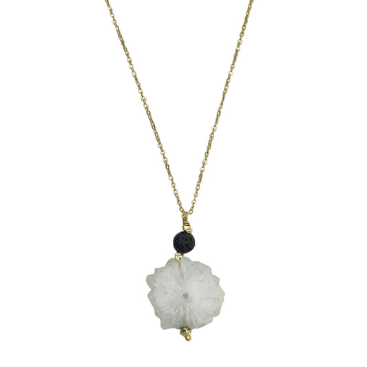 Solar Quartz Lava Necklace