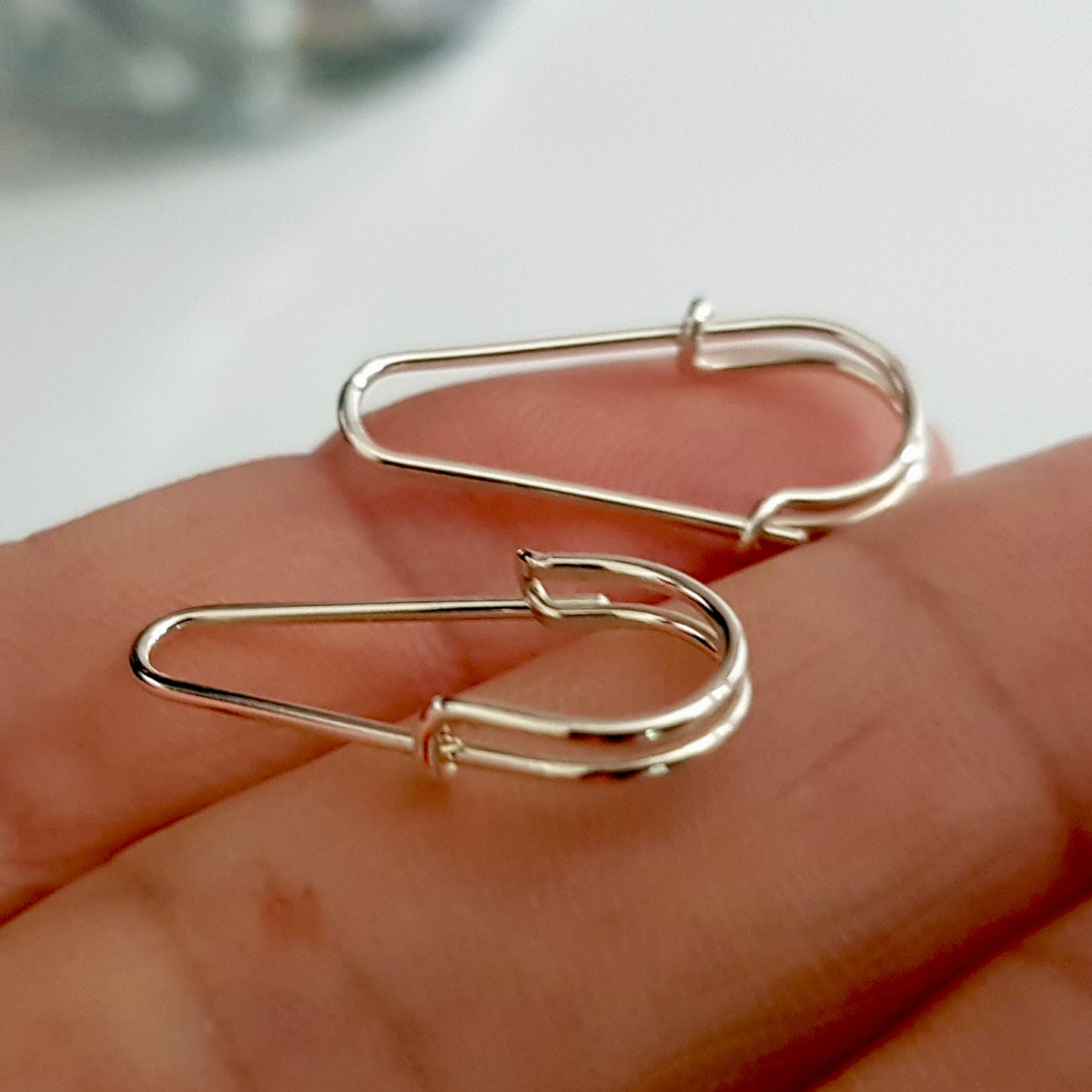 925 Sterling Silver Safety Pin Inspired Earrings