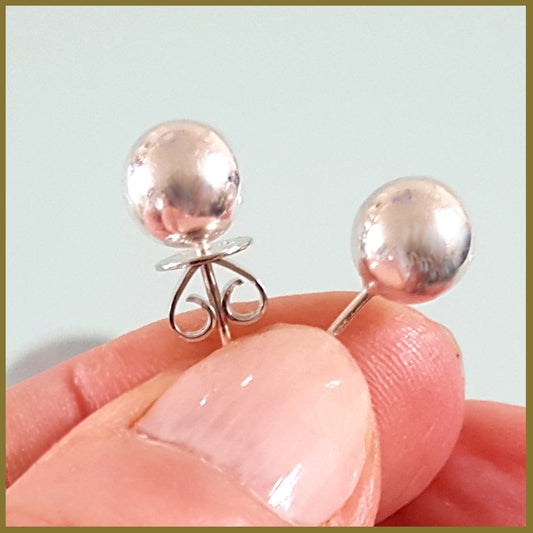 Sterling Silver 8 mm Ball Stud Earrings