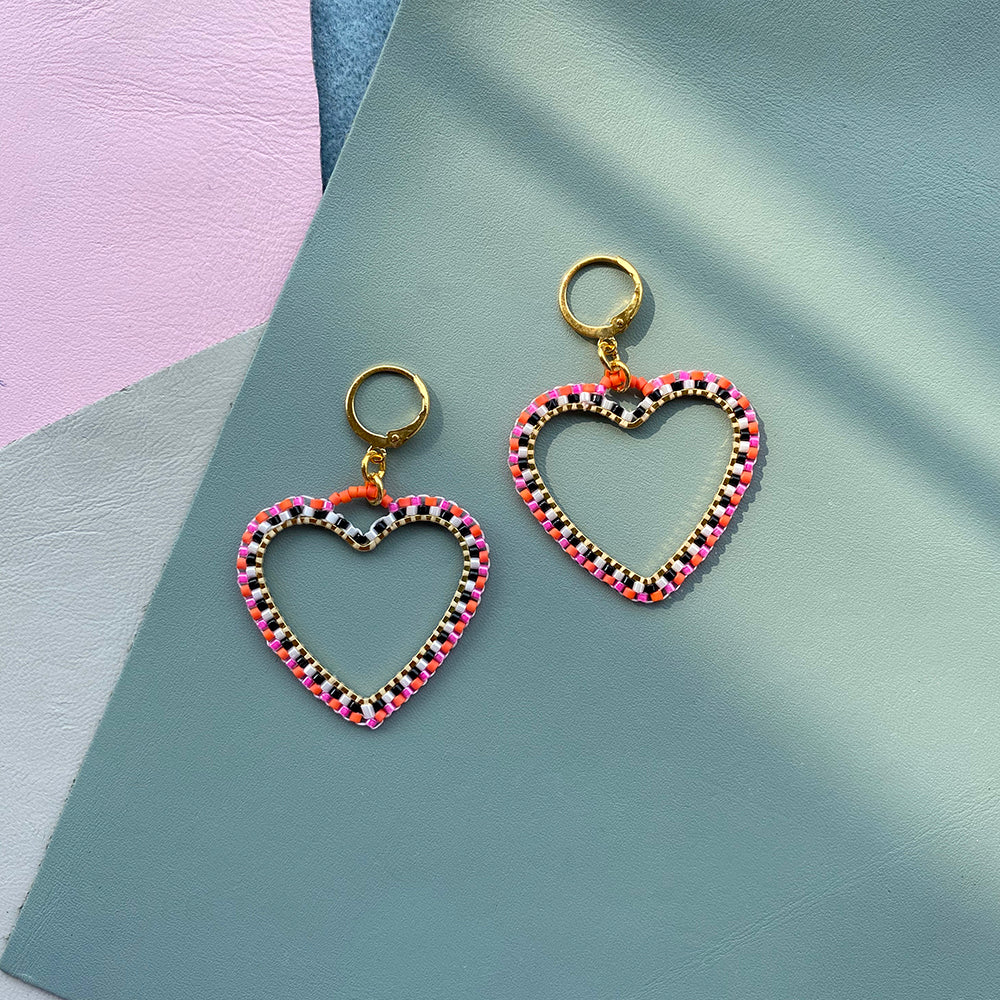 Candy Heart Hoop Earrings