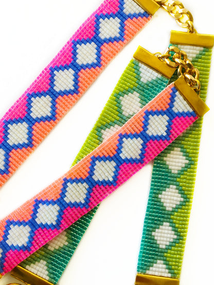 Ibiza Necklace - Neon pink and lime