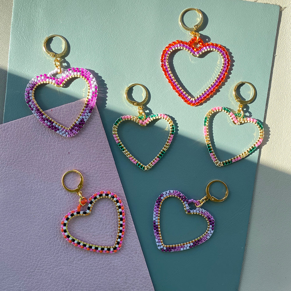 Candy Heart Hoop Earrings