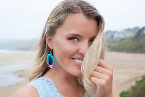 Juicy Fruit Earrings - Blue / Pink