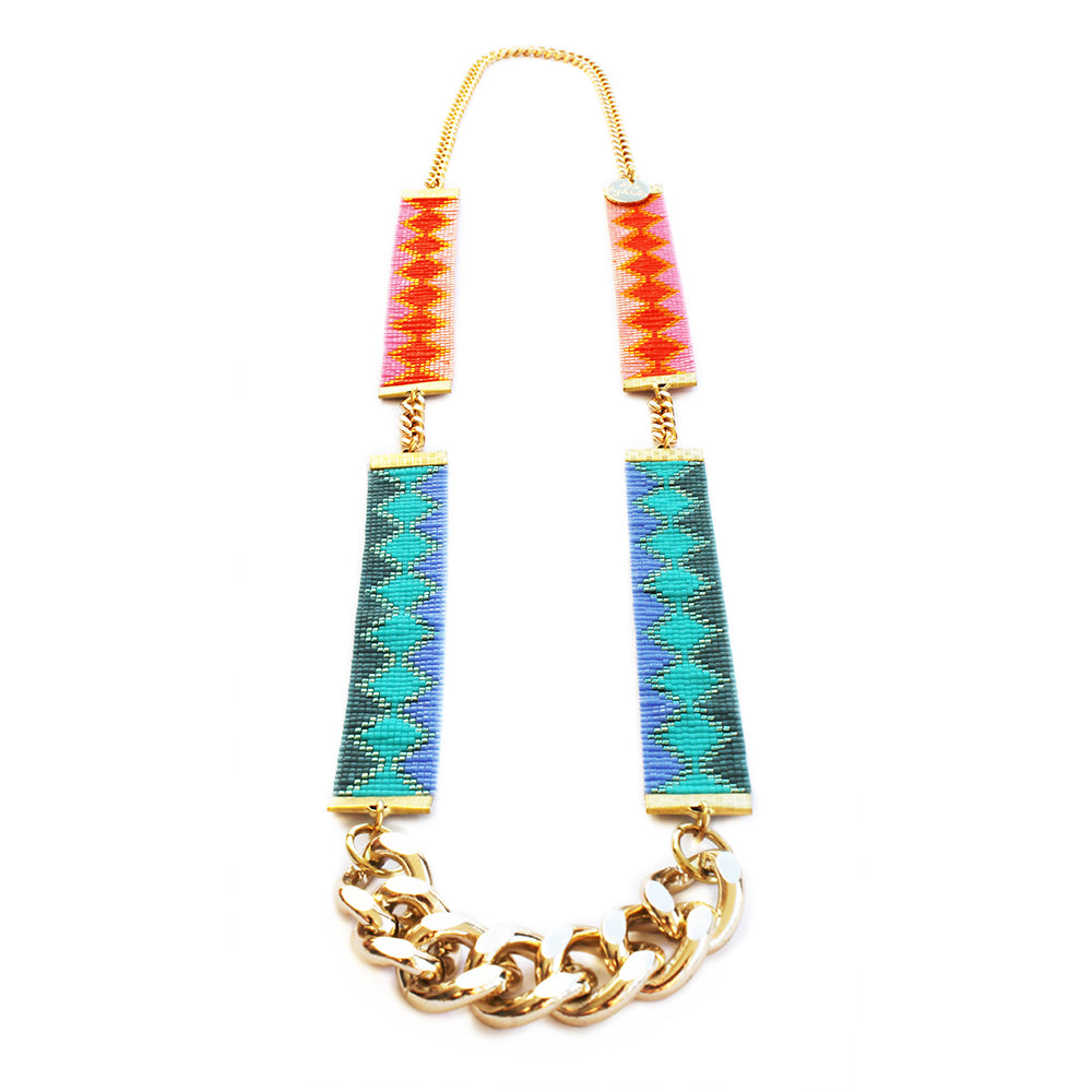 Rio Necklace - Pink and Turquoise