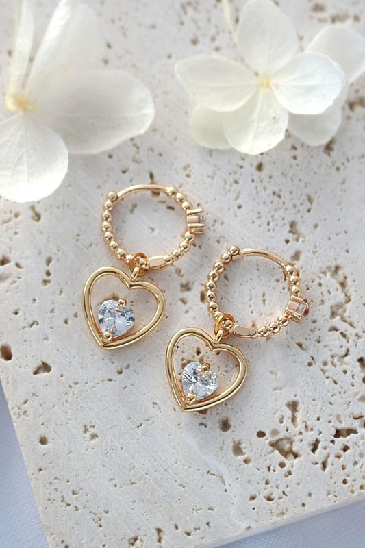 24 Karats Heart Hoop Earrings