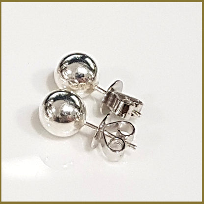 Sterling Silver 8 mm Ball Stud Earrings