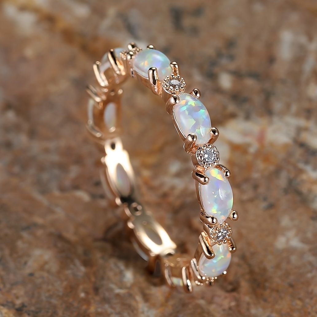 Ring Of Opal Engagement Wedding Valentine's Gift Women's Exquisite