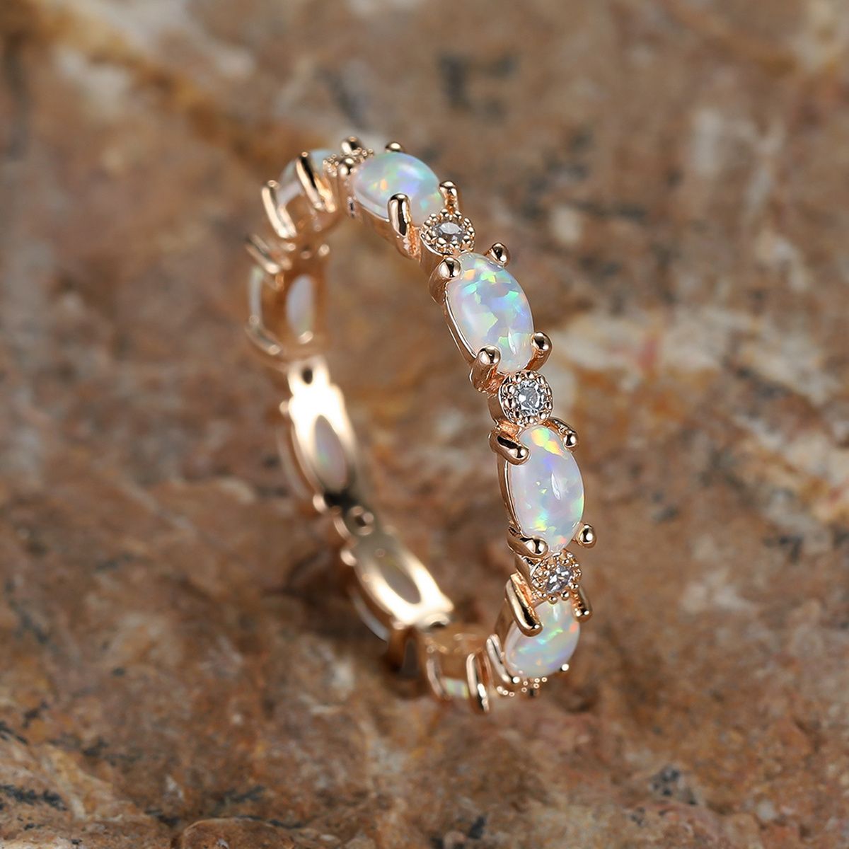 Ring Of Opal Engagement Wedding Valentine's Gift Women's Exquisite