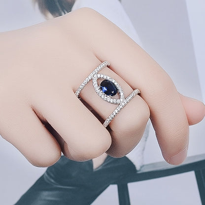 Personality Eye-Shaped Zircon Ring Luxury Birthstone Exquisite Jewelry