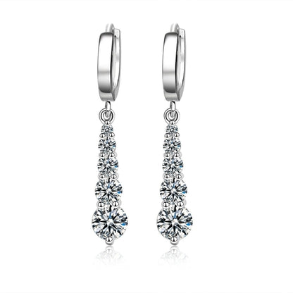 Fashion Silver-plated Earrings Drop Diamonds