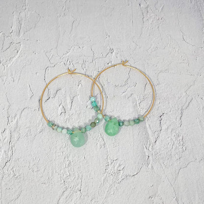 Amazonite 14k Gold Filled Hoop Earrings