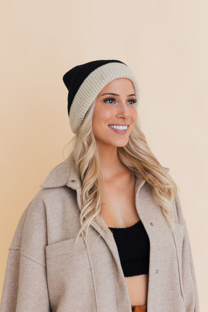 Essential Harmony Two-Tone Knit Beanie