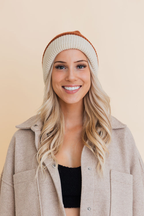 Essential Harmony Two-Tone Knit Beanie