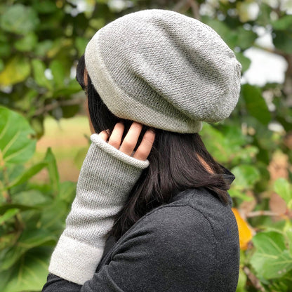 Gray Interwoven Alpaca Gloves