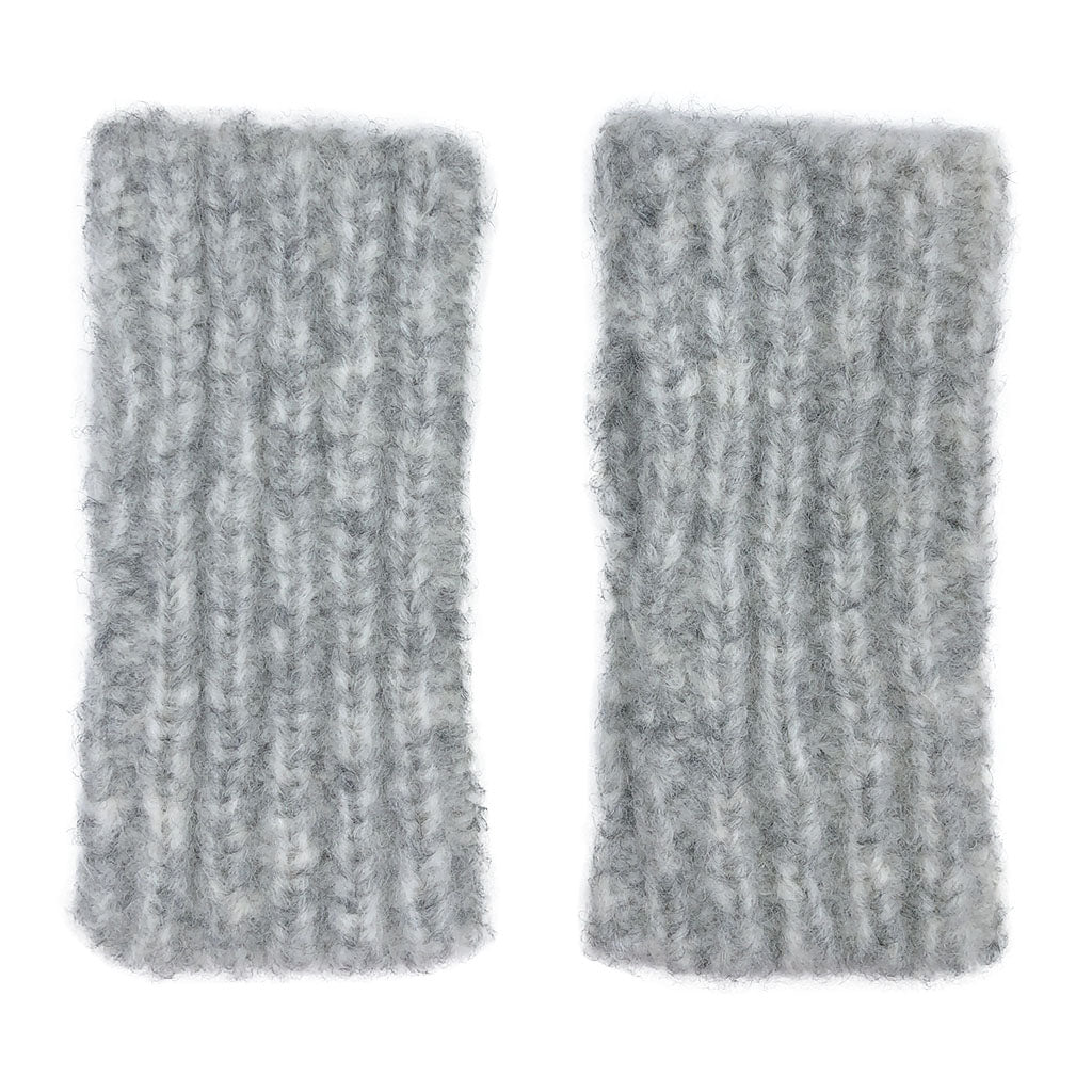 Gray Ribbed Alpaca Gloves