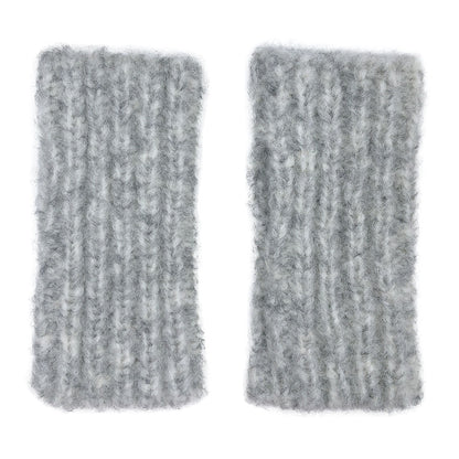 Gray Ribbed Alpaca Gloves