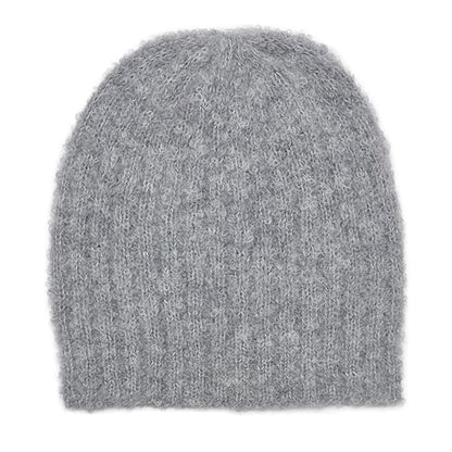 Gray Loop Knit Alpaca Beanie