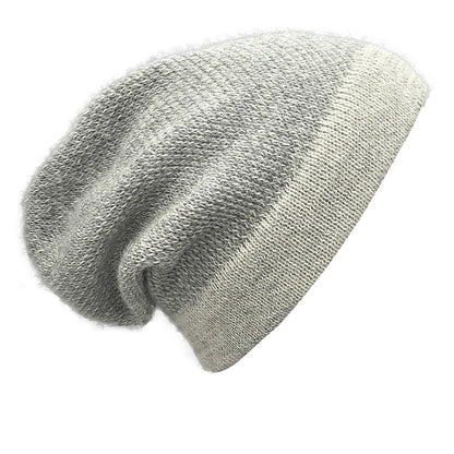 Gray Interwoven Alpaca Beanie