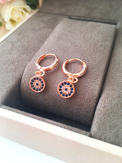 Greek Evil Eye Hoop Earrings