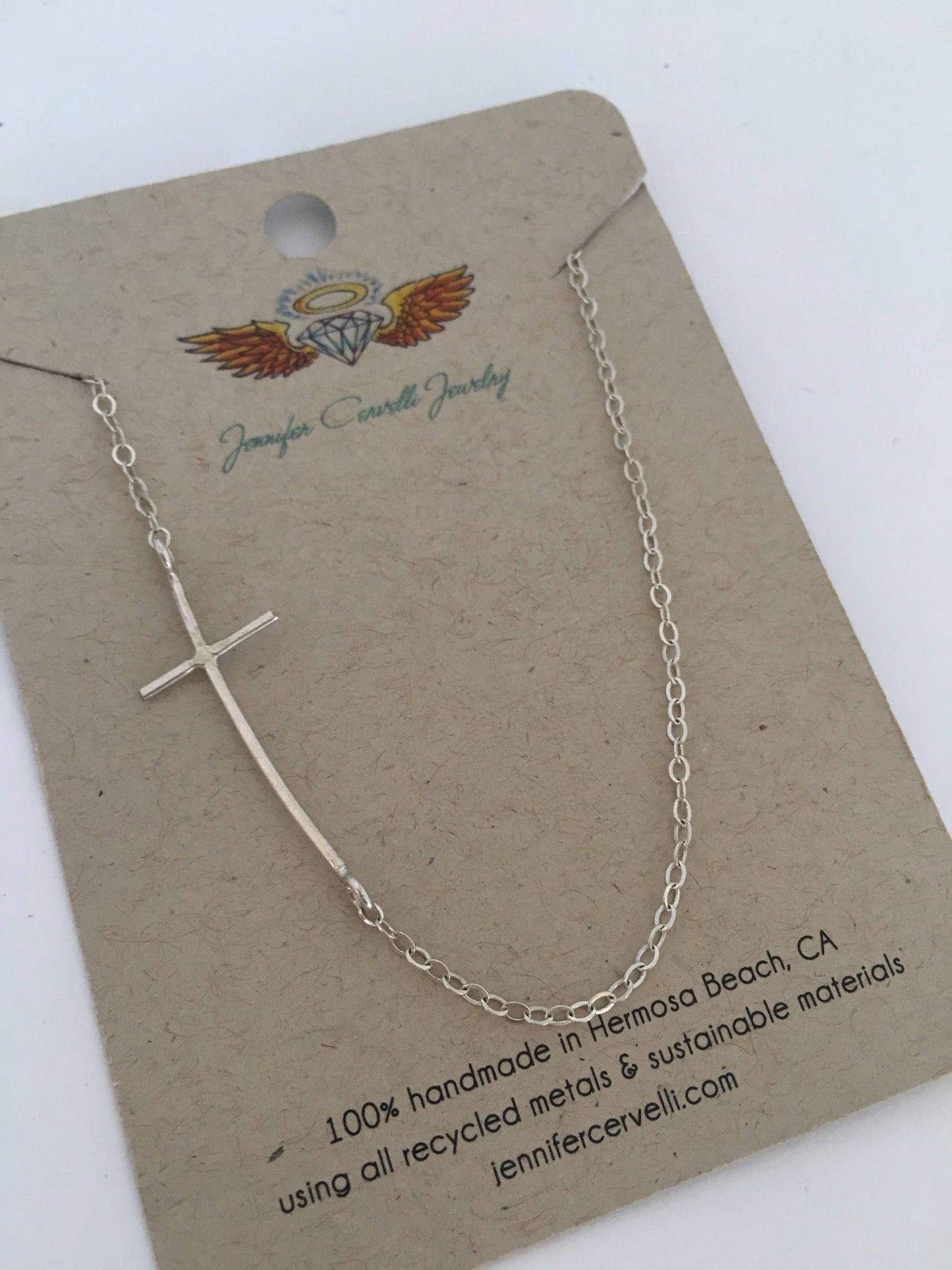 Sideways Cross Necklace