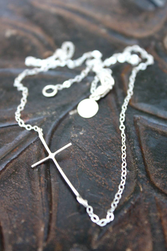 Sideways Cross Necklace