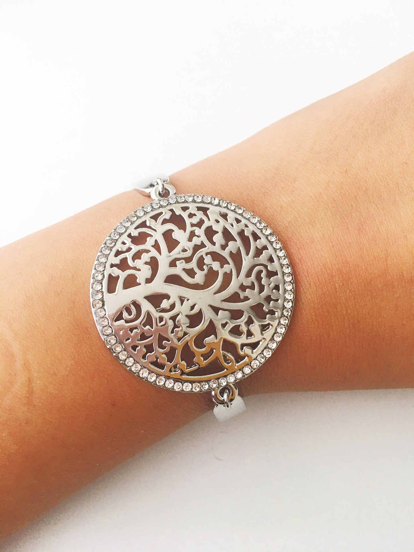 Tree of Life Bracelet, Elegant Charm Bracelet Rose Gold Silver