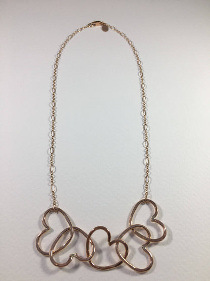 Five Hearts Linked Necklace