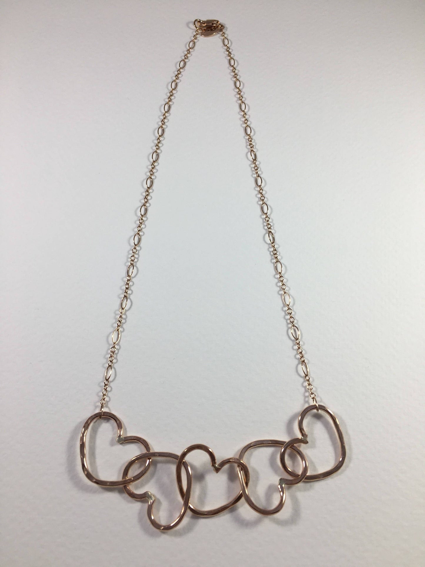 Five Hearts Linked Necklace