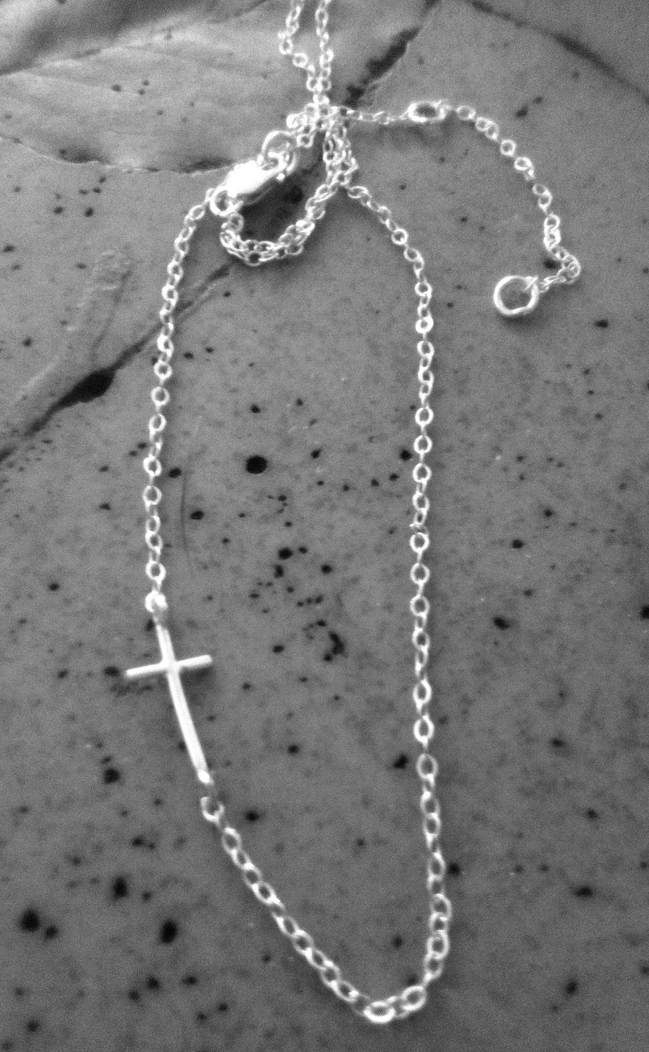 Mini Sideways Cross Necklace