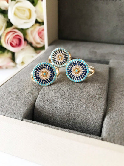 Zirconia Evil Eye Ring