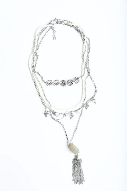 Layered Chain Jade Necklace