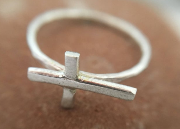 Mini Sideways Cross Ring