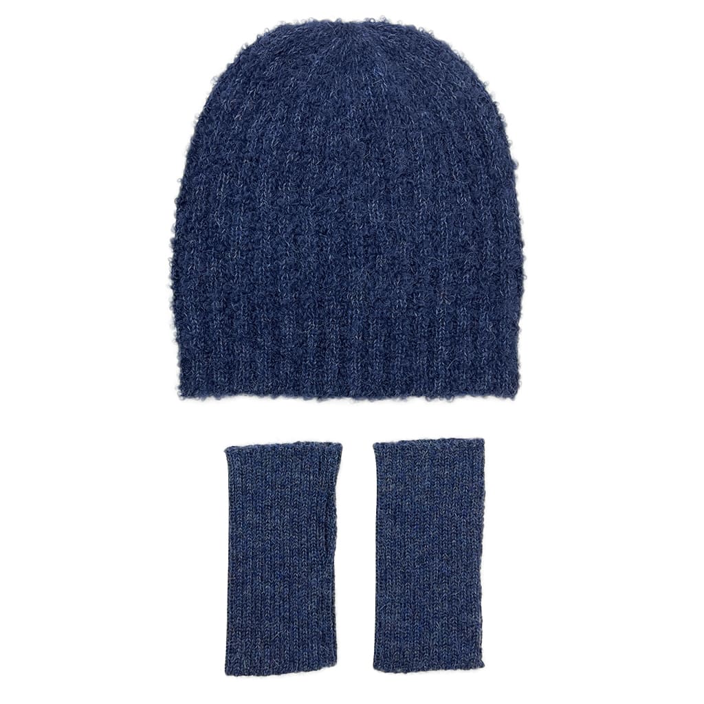 Navy Loop Knit Alpaca Beanie