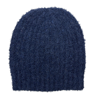 Navy Loop Knit Alpaca Beanie