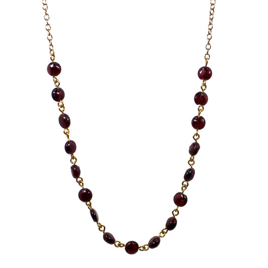 Garnet Coin Chain Necklace